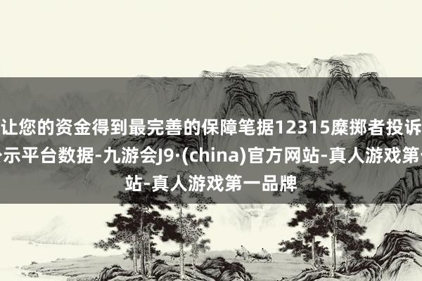 让您的资金得到最完善的保障笔据12315糜掷者投诉信息公示平台数据-九游会J9·(china)官方网站-真人游戏第一品牌