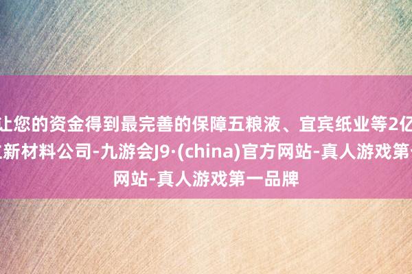 让您的资金得到最完善的保障五粮液、宜宾纸业等2亿元成立新材料公司-九游会J9·(china)官方网站-真人游戏第一品牌